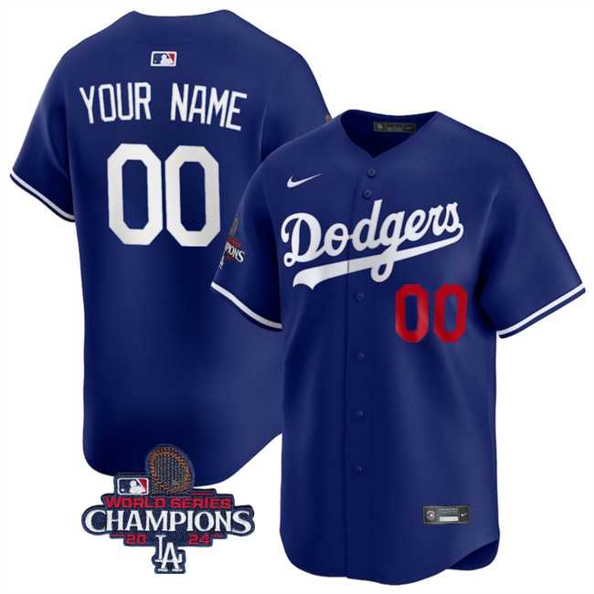 Mens Los Angeles Dodgers Active Player Cuatom Royal 2024 World Series Champions Alternate Limited Stitched Baseball Jersey